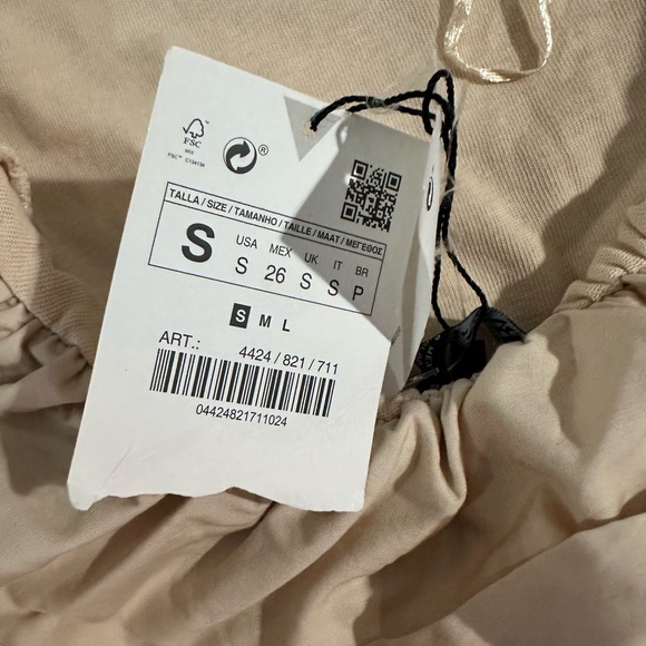 ZARA WOMEN'S BEIGE COTTON HALTER JUMPSUIT SIZE S NWT - Picture 6 of 7